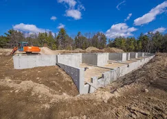 Completed foundation and basement excavation